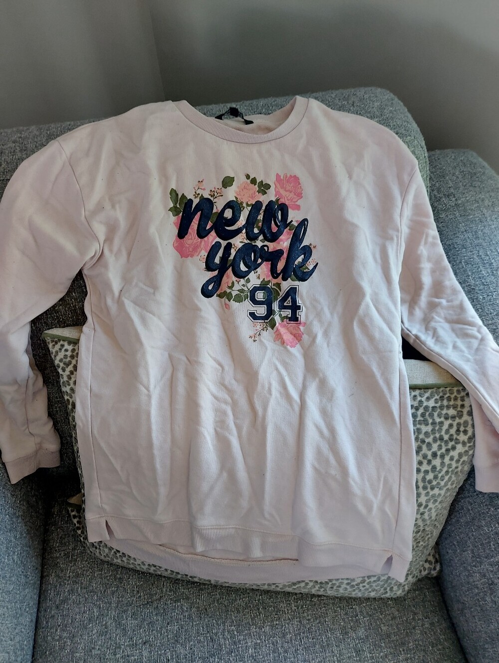 George Light Pink Floral Graphic Sweatshirt